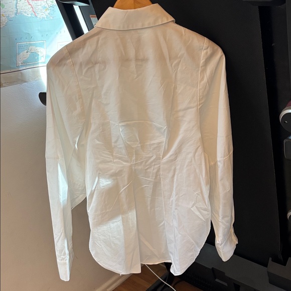 Mr. Larkin Lace Up White Button-Up Shirt - Picture 5 of 17